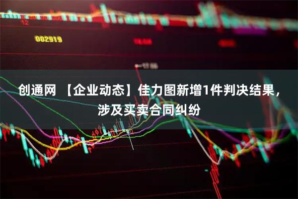 创通网 【企业动态】佳力图新增1件判决结果，涉及买卖合同纠纷