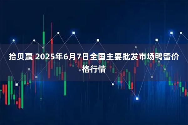 拾贝赢 2025年6月7日全国主要批发市场鸭蛋价格行情